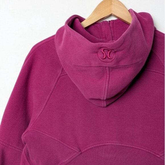 LULULEMON Scuba Oversized Half Zip Hoodie Sweater 1/2 Zip Magenta Purple XS S - Picture 9 of 11